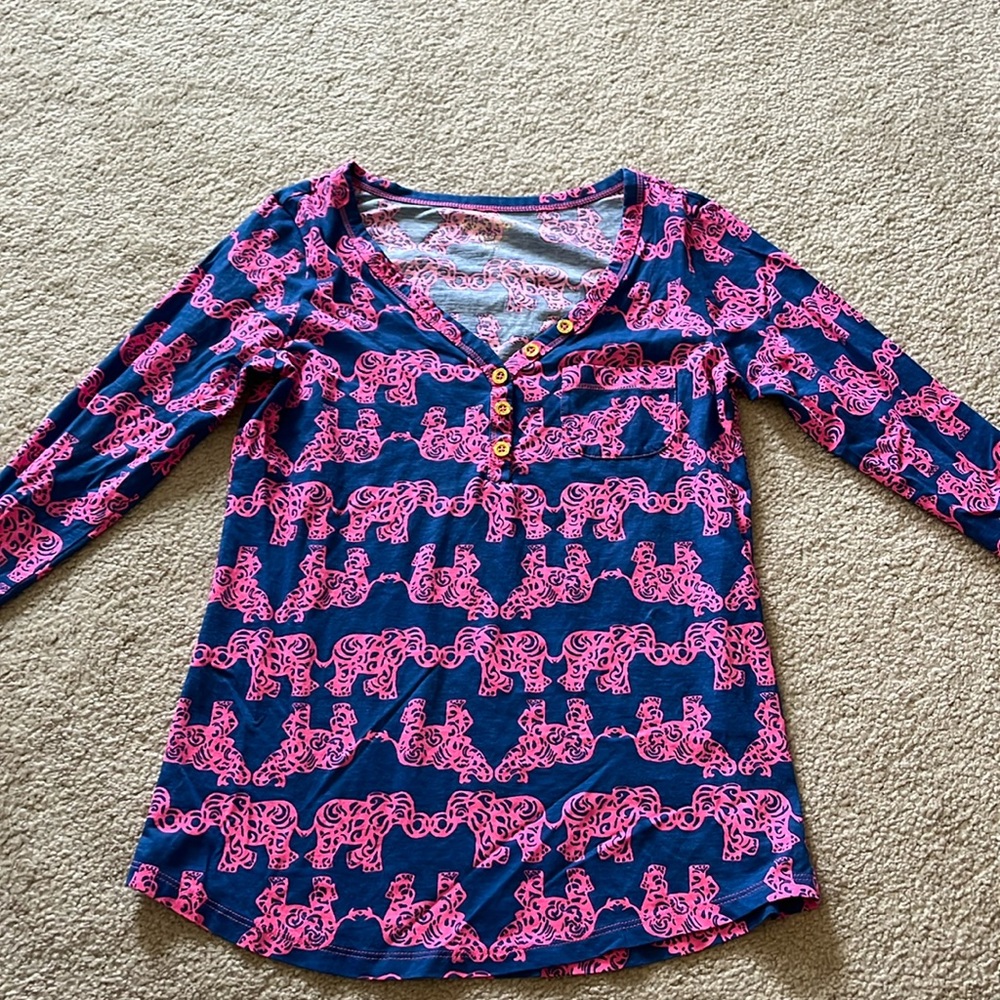 Lily Pulitzer XS elephant print top